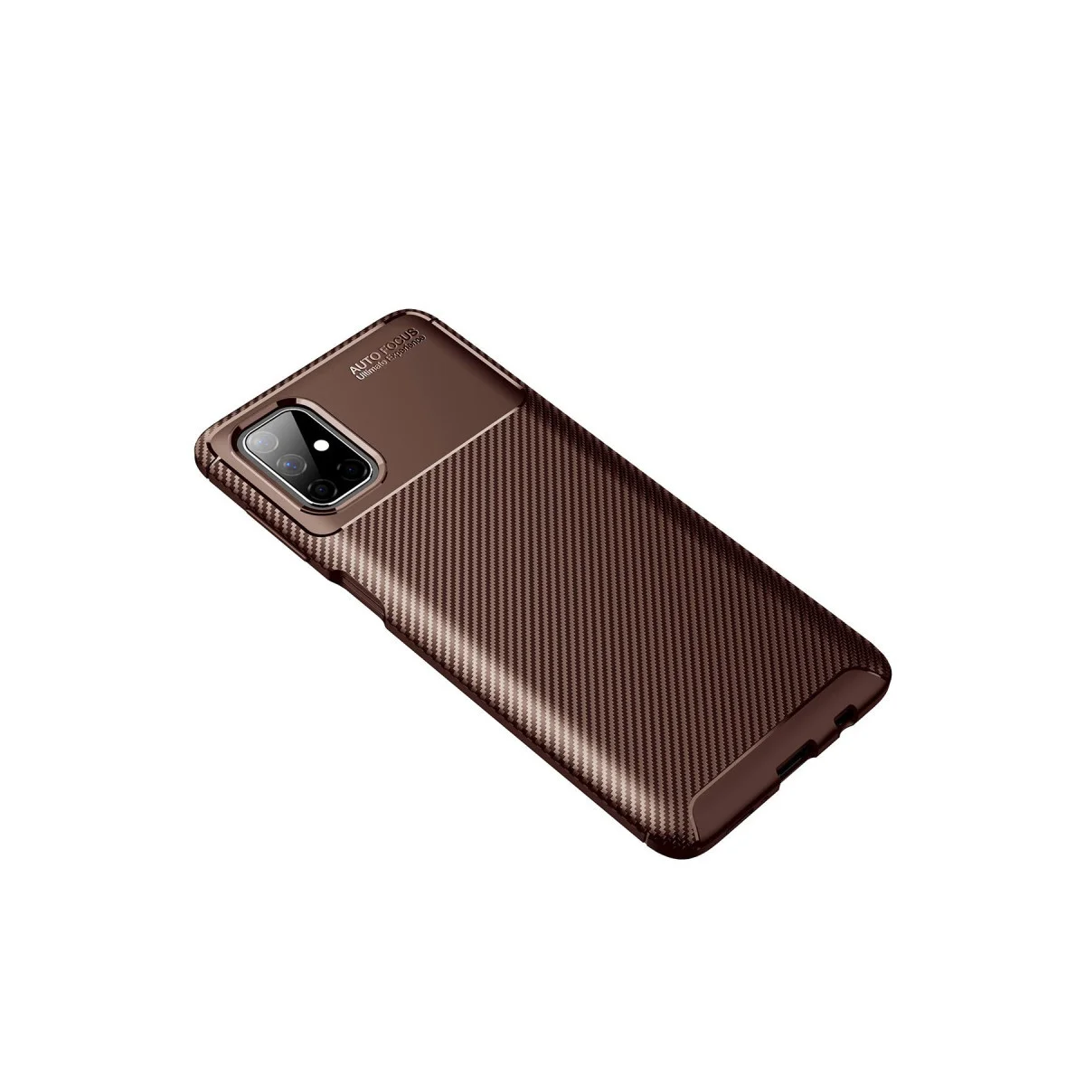 Galaxy M51 Auto Focus Karbon Kapak - Kahverengi