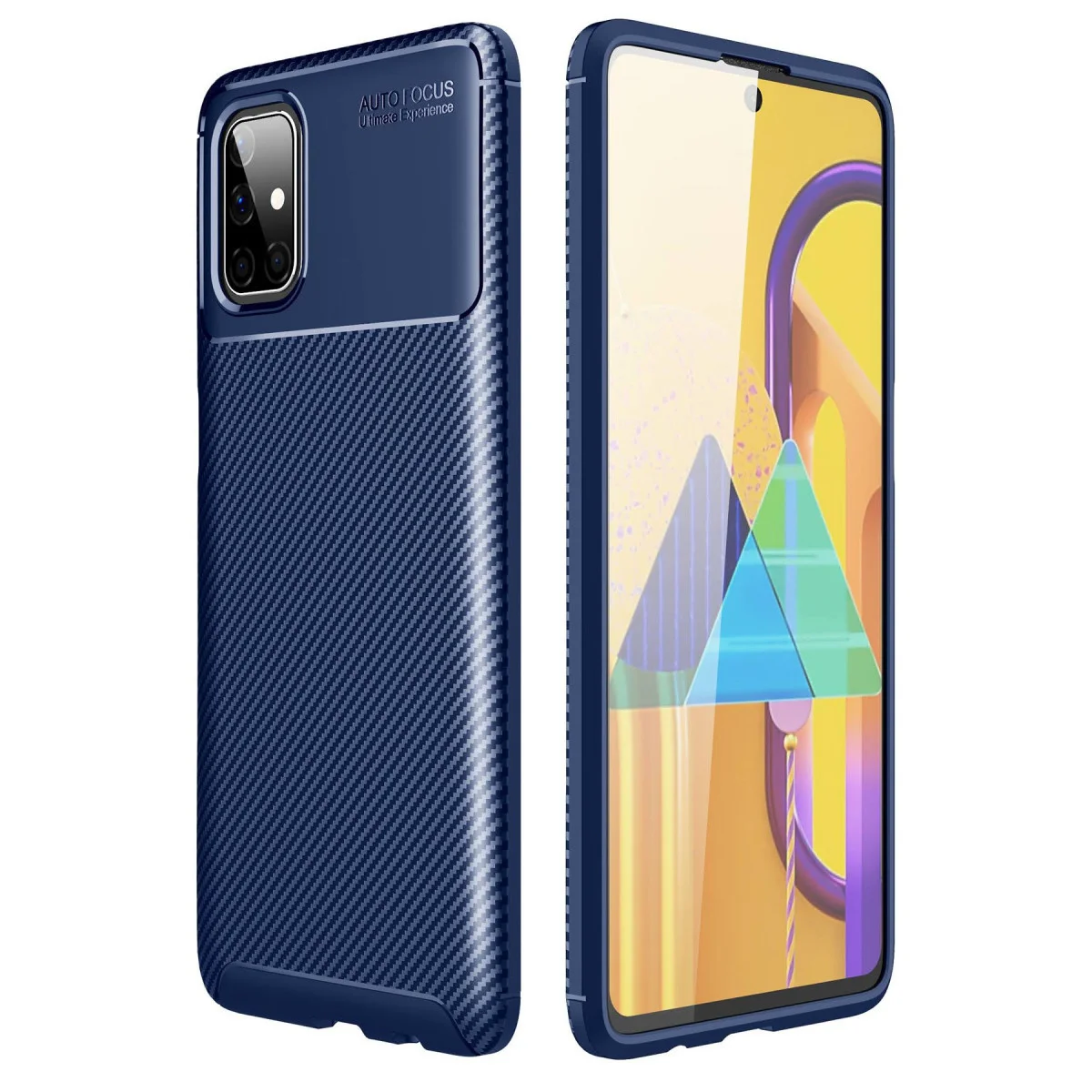 Galaxy M51 Karbon Kılıf Auto Focus - Lacivert