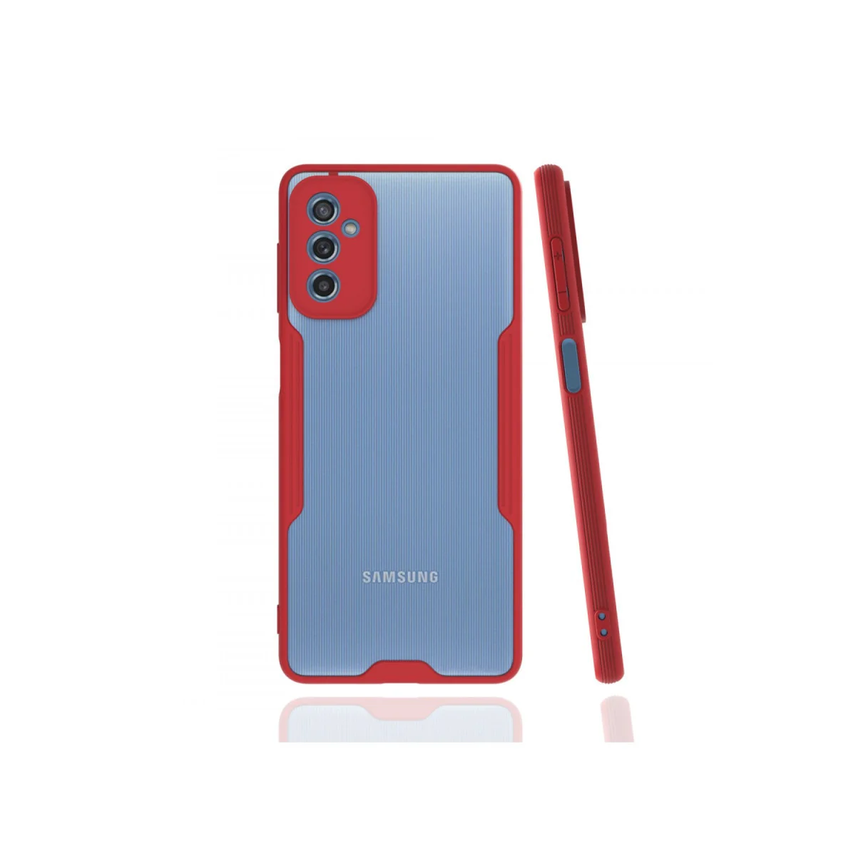 Galaxy M52 5G Platin Silikon Kılıf - Kırmızı & Korumalı Tasarım