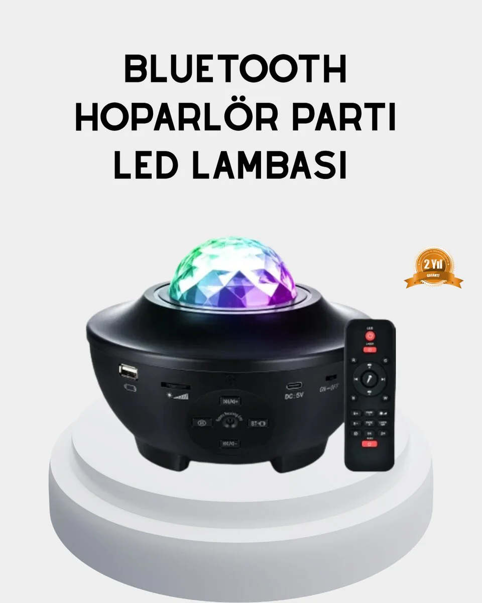 Galaxy Modlu LED Yıldızlı Projektör - Renk ve Parlaklık Ayarlı Gece Lambası