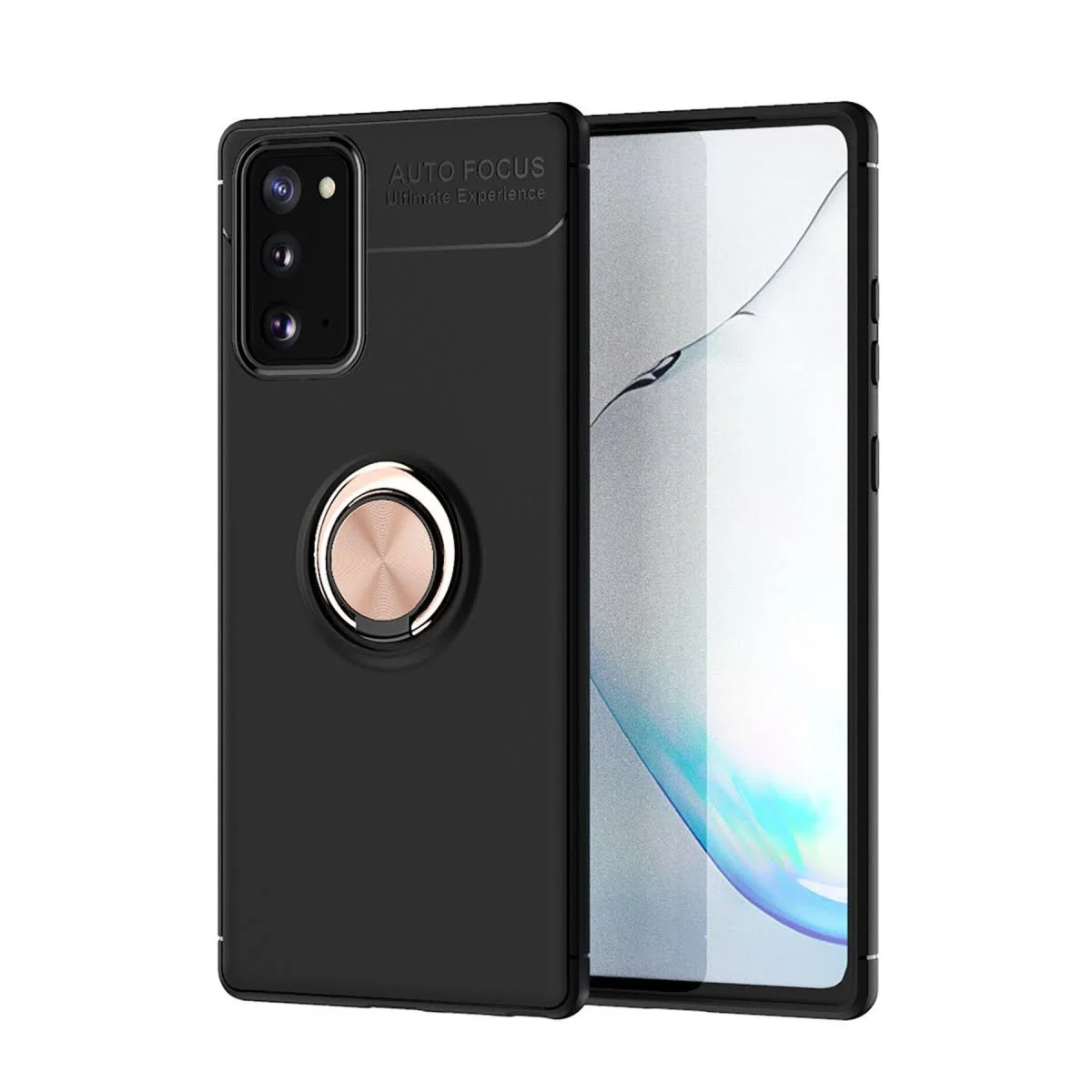 Galaxy Note 20 Range Yüzüklü Silikon Kılıf - Siyah-Gold