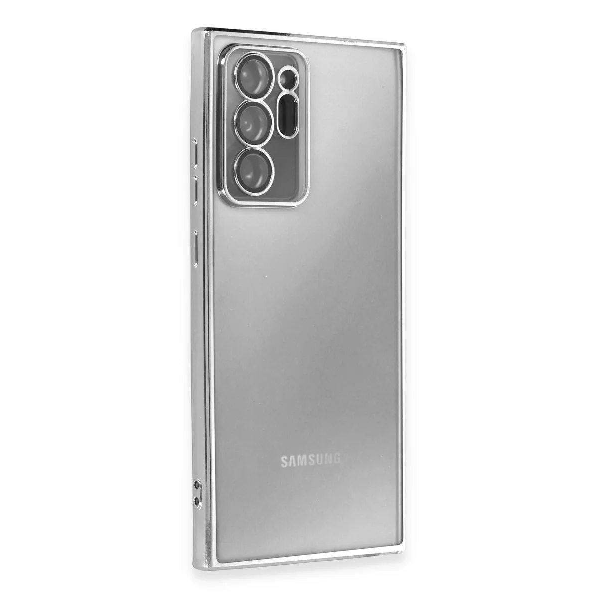 Galaxy Note 20 Ultra Razer Lensli Silikon Kılıf - Gümüş