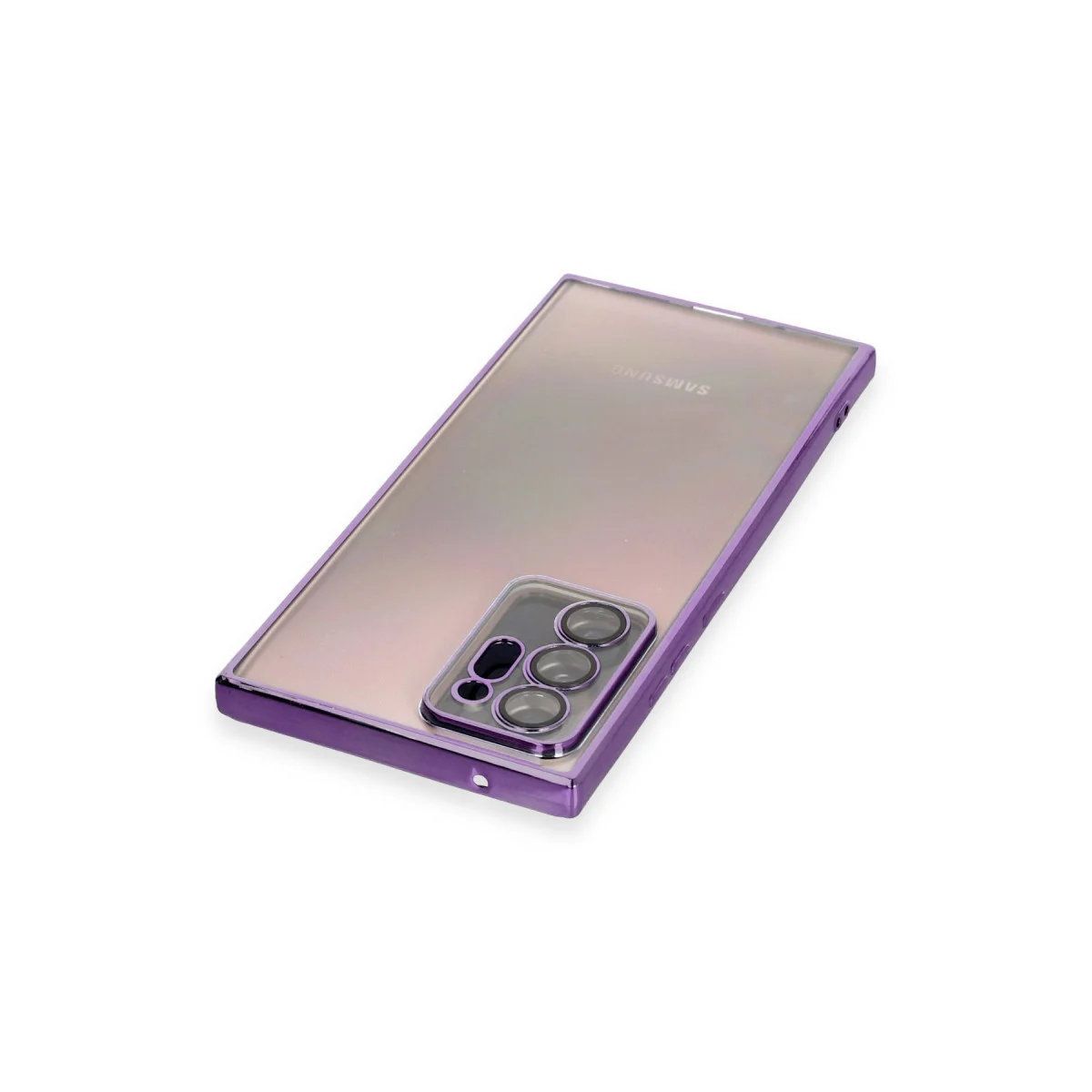Galaxy Note 20 Ultra Razer Lensli Kamera Koruması - Mor Silikon Kılıf