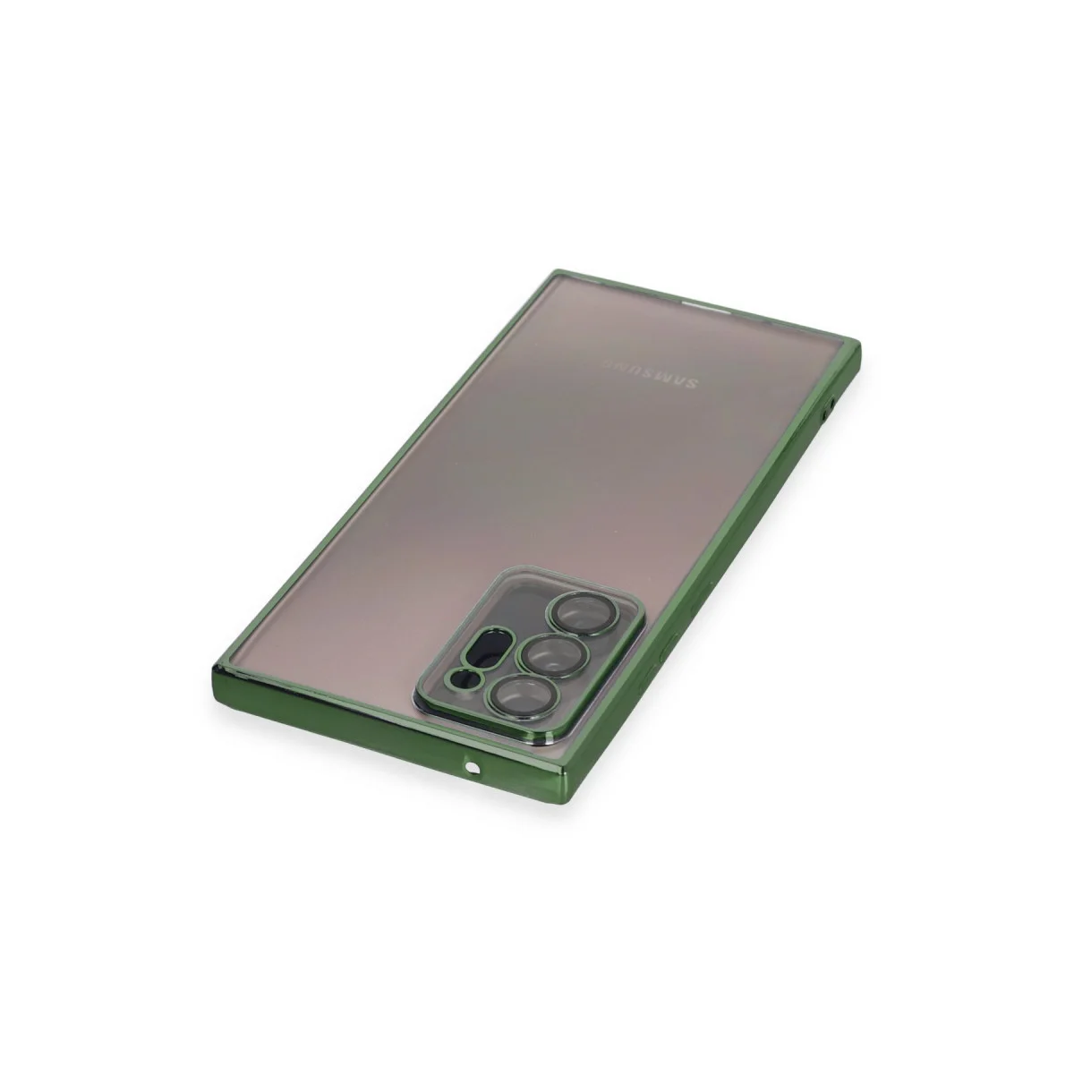 Galaxy Note 20 Ultra Razer Lensli Silikon Kılıf Yeşil - 4 Köşe Darbe Emici ve Yüksek Tutuş