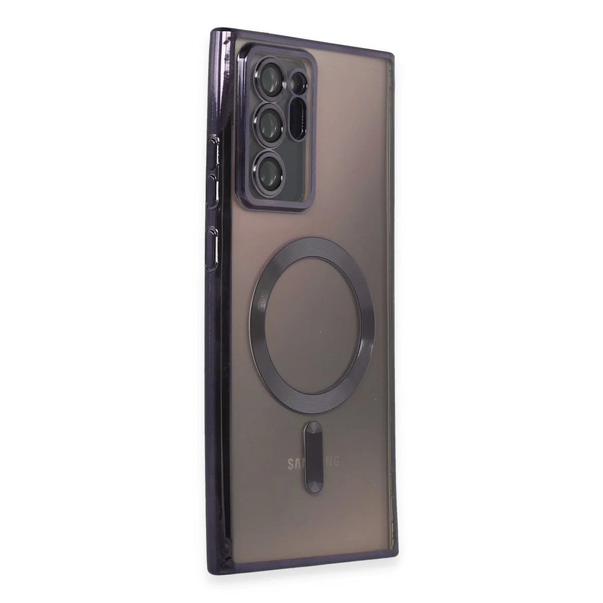 Galaxy Note 20 Ultra Kross Magneticsafe Kapak - Mor MagSafe Uyumlu Şeffaf Kılıf