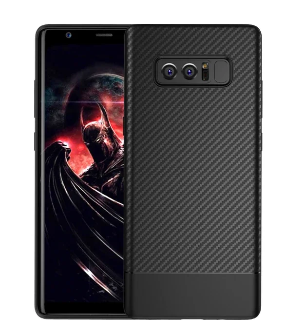Galaxy Note 8 Carbon Fiber Dokulu Premium Soft Silikon Kılıf - Şok Koruma ve Şık Tasarım