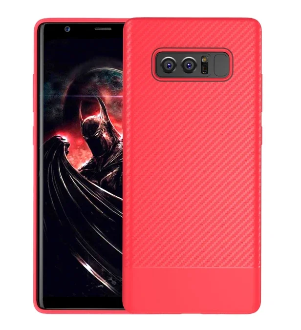 Galaxy Note 8 Carbon Fiber Dokulu Premium Soft Silikon Kılıf - Şok Koruma ve Şık Tasarım
