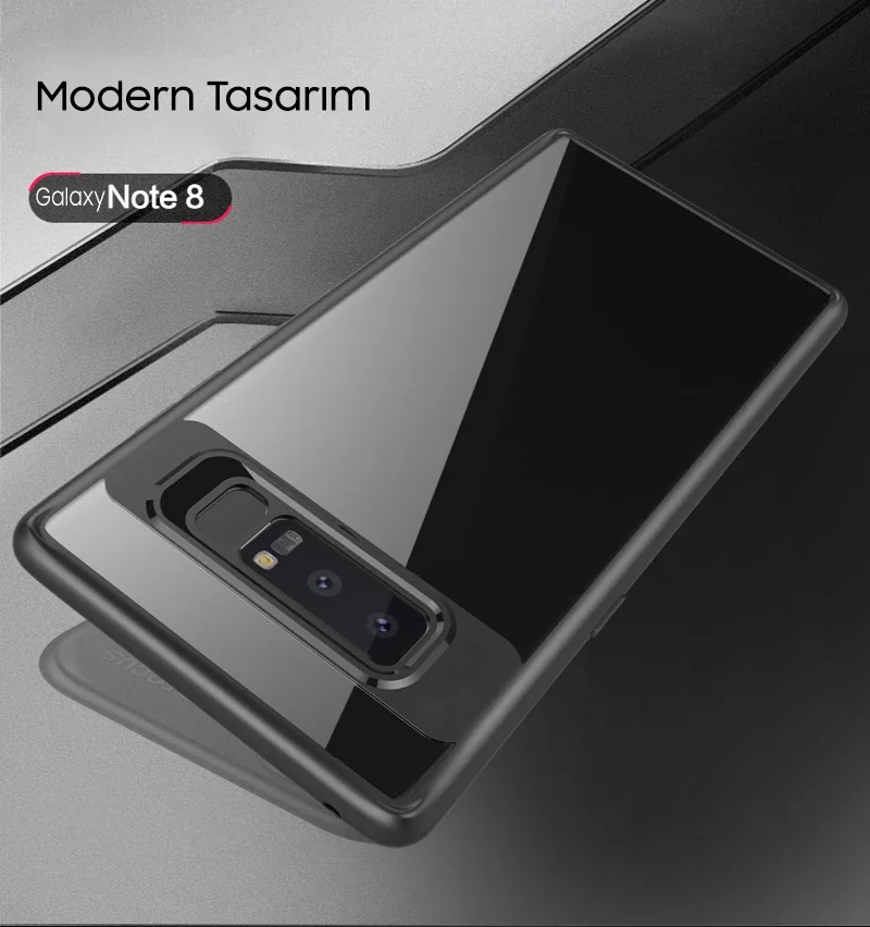 Galaxy Note 8 Şeffaf Silikon Kılıf - Darbe Emici 5 Renkli Koruyucu