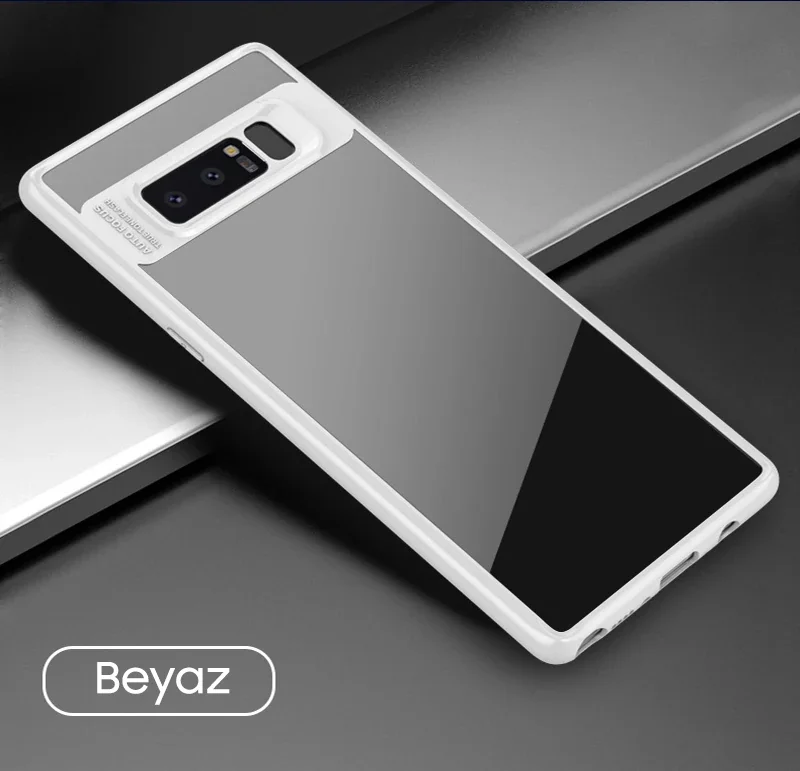 Galaxy Note 8 Şeffaf Silikon Kılıf - Darbe Emici 5 Renkli Koruyucu