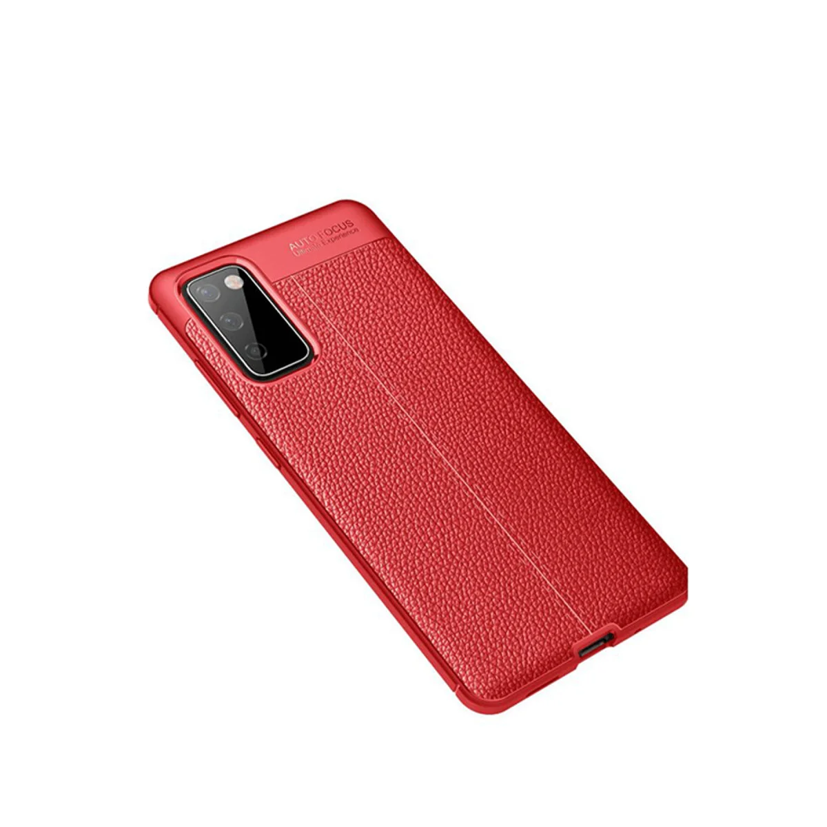 Galaxy S20 FE Kırmızı Auto Focus Kılıf - Deri Dokulu, Darbe Korumalı ve Ultra Hafif
