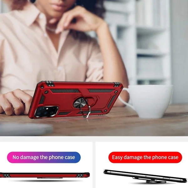 Galaxy S20+ Plus Zırh Yüzüklü Kılıf - Darbeye Dayanıklı Ring Standlı