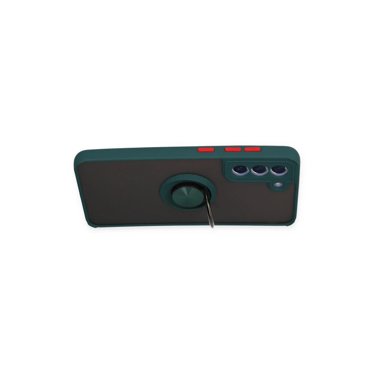 Galaxy S21 FE Montreal Kılıf Yeşil - Pürüzsüz Silikon & Metal Stand ile Mükemmel Koruma