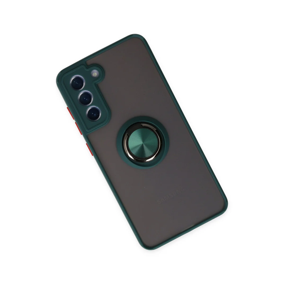 Galaxy S21 FE Montreal Kılıf Yeşil - Pürüzsüz Silikon & Metal Stand ile Mükemmel Koruma