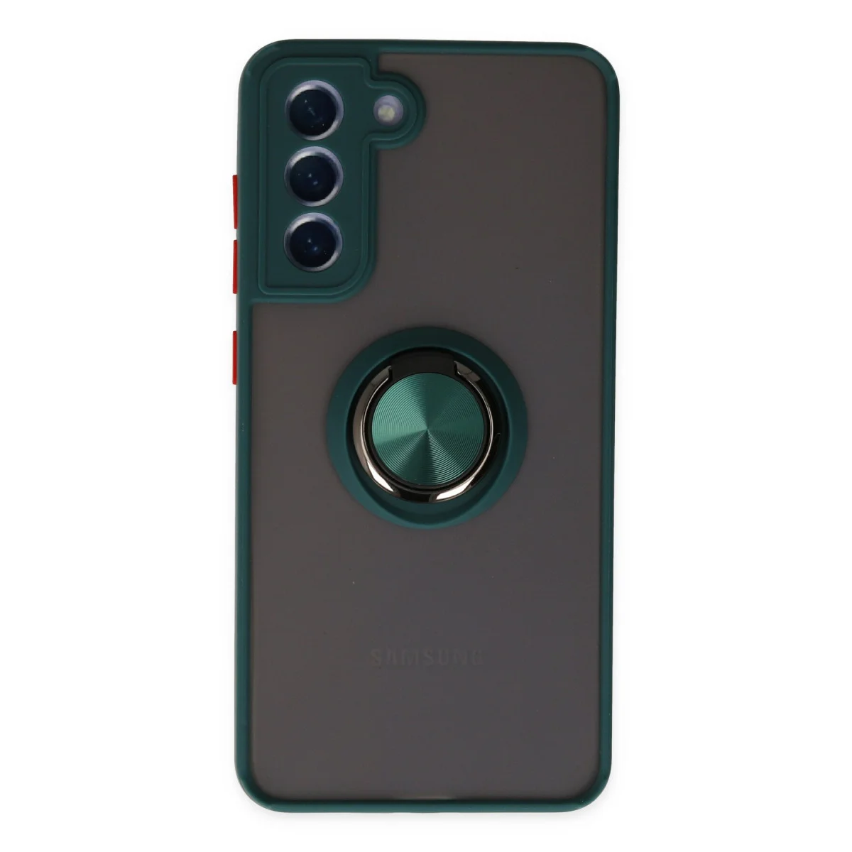 Galaxy S21 FE Montreal Kılıf Yeşil - Pürüzsüz Silikon & Metal Stand ile Mükemmel Koruma