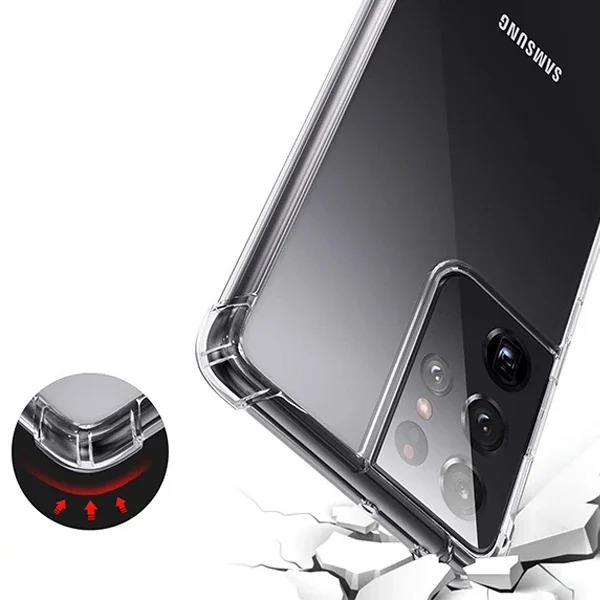Galaxy S21 Ultra / S30 Ultra Darbe Emici Şeffaf Silikon Kılıf – Shockproof Koruma