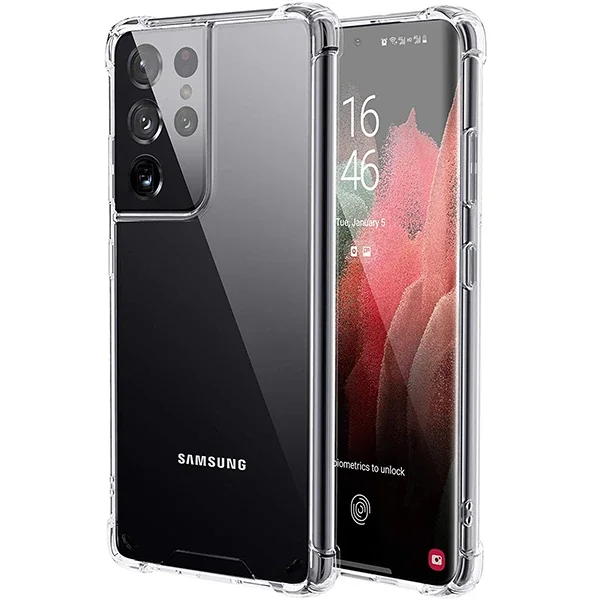 Galaxy S21 Ultra / S30 Ultra Darbe Emici Şeffaf Silikon Kılıf – Shockproof Koruma