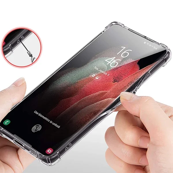 Galaxy S21 Ultra / S30 Ultra Darbe Emici Şeffaf Silikon Kılıf – Shockproof Koruma