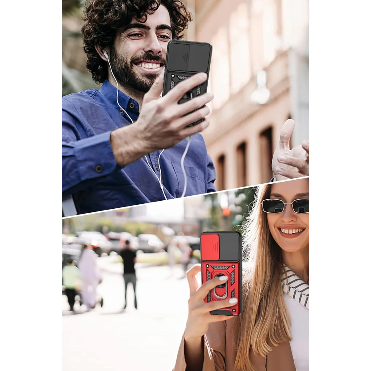 Galaxy S22 Kılıf Pars Lens Yüzüklü Yeşil Silikon - Metal Standlı Kamera Koruyucu