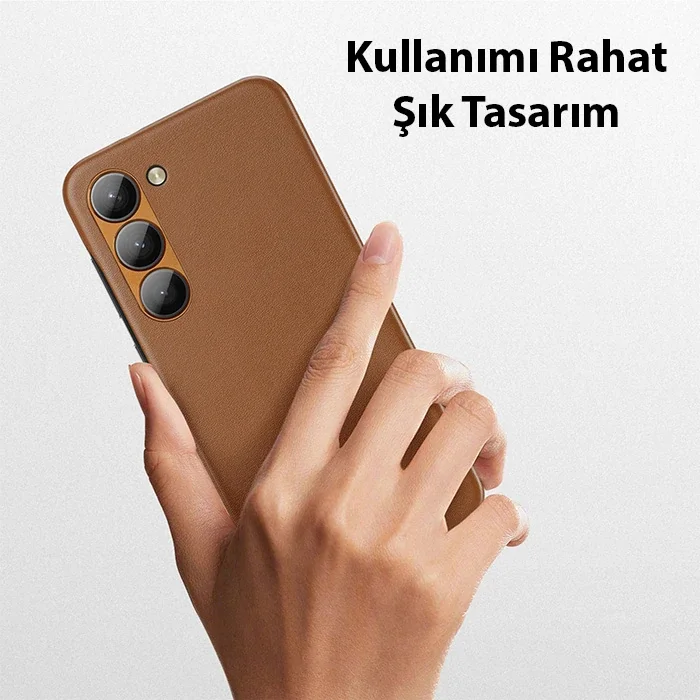 Galaxy S23 Deri Kılıf - Kablosuz Şarj Uyumlu Şık Koruma