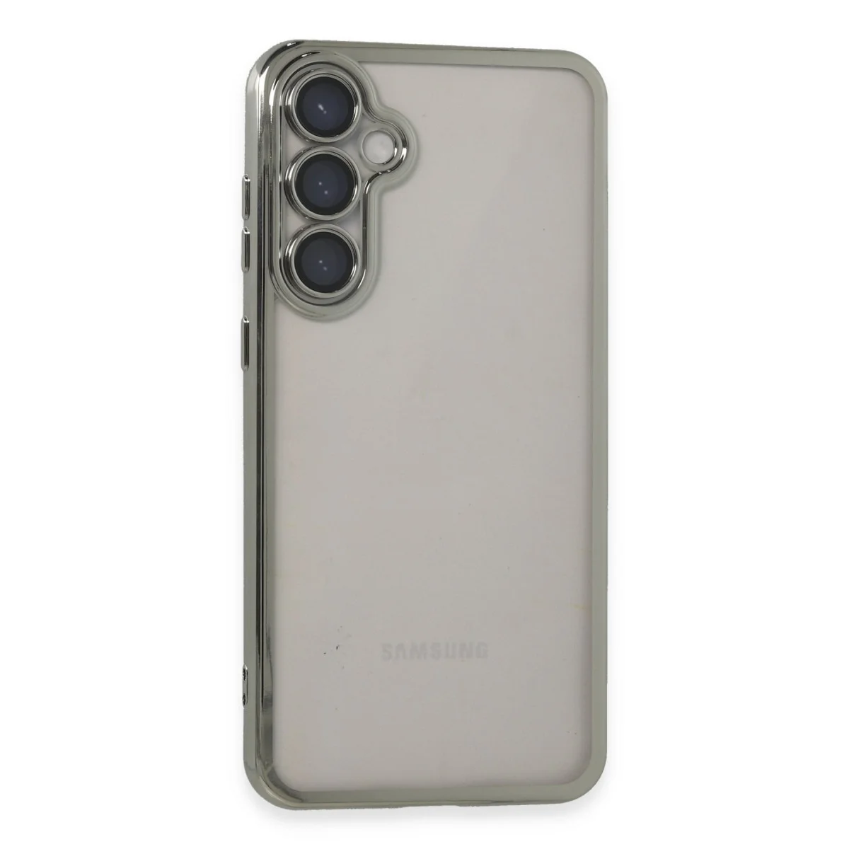 Galaxy S23 FE Razer Lensli Silikon Kılıf - Gümüş, Şeffaf ve 4 Köşe Hava Yastığı ile Maksimum Koruma