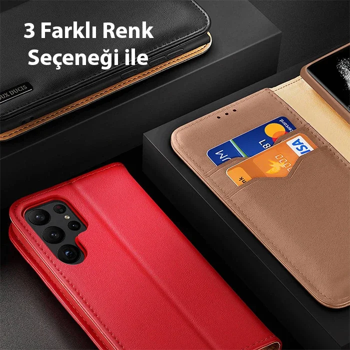 Galaxy S23 Kılıf – Manyetik Cüzdanlı & RFID Korumalı Deri Kılıf
