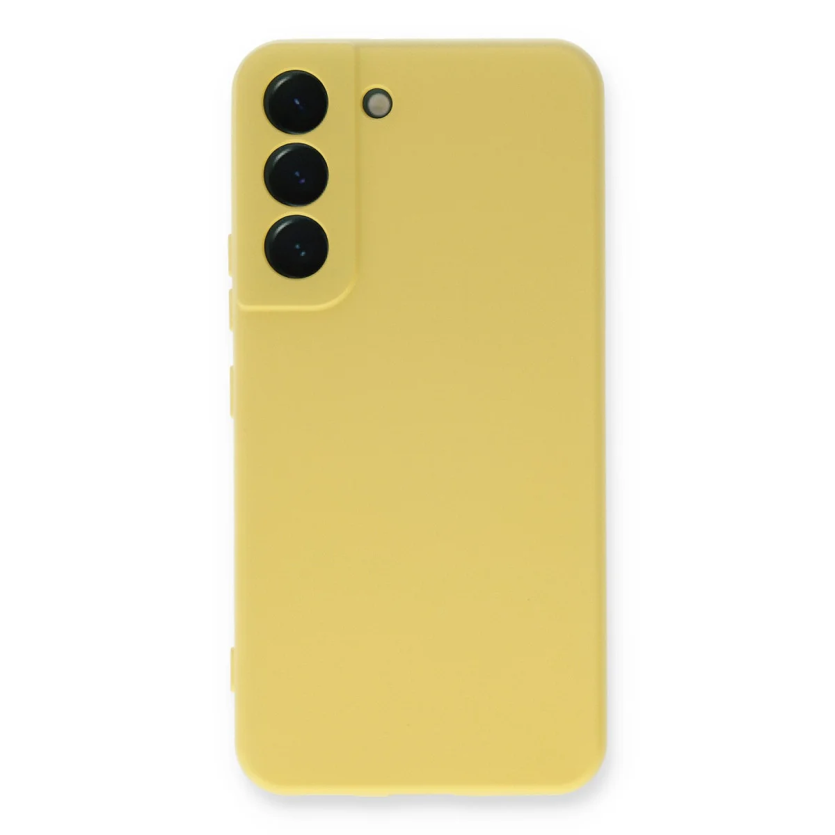 Galaxy S23 Nano İçi Kadife Silikon Kılıf - Sarı & Maksimum Koruma