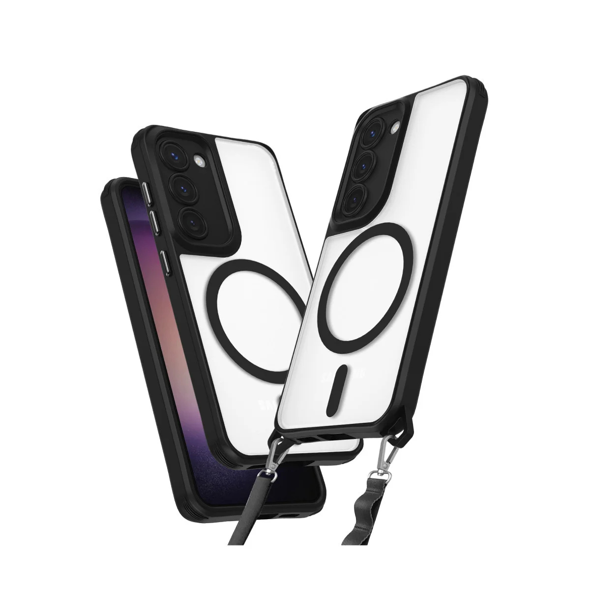 Galaxy S23 Plus Enka Silikon Kılıf - MagSafe Uyumlu, Askı Aparatlı ve Darbe Karşı Korumalı Siyah