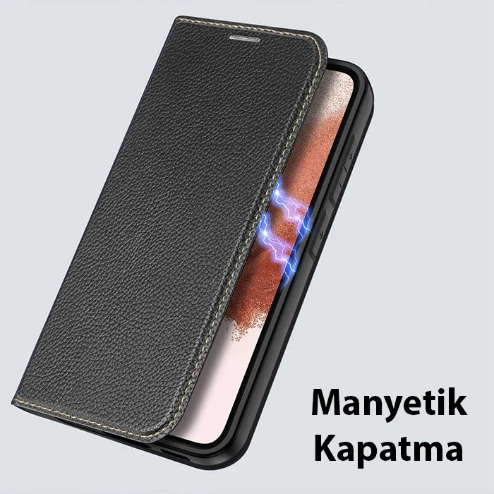 Galaxy S23 Plus Manyetik Deri Kılıf - 360° Koruma & Şık Tasarım