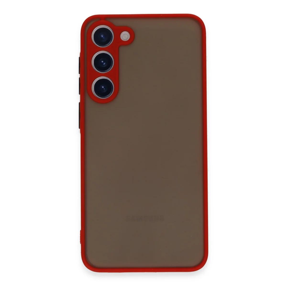 Galaxy S23 Plus Montreal Silikon Kılıf - Kırmızı, TPU+PC, Kamera Korumalı
