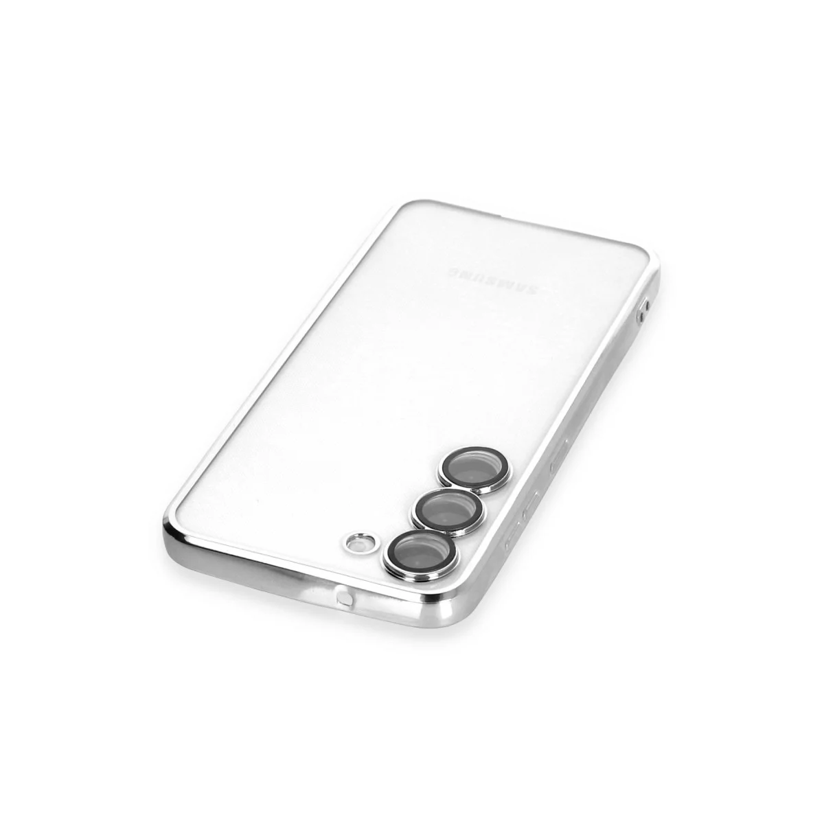 Galaxy S23 Plus Razer Lensli Silikon Kılıf - Gümüş Kamera Koruma