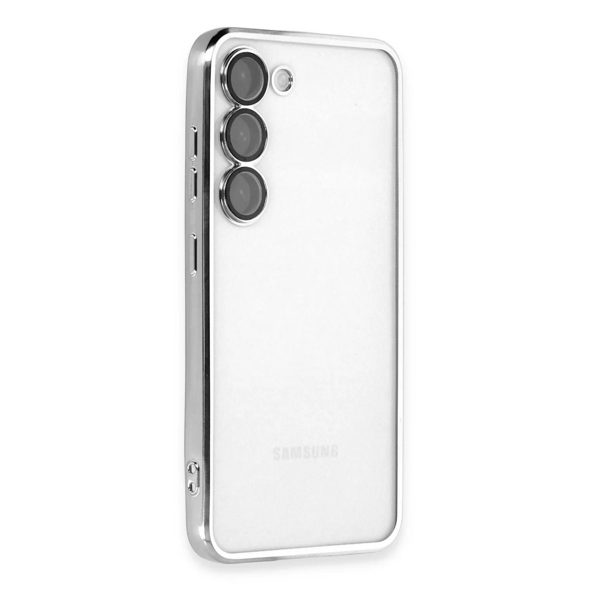 Galaxy S23 Plus Razer Lensli Silikon Kılıf - Gümüş Kamera Koruma