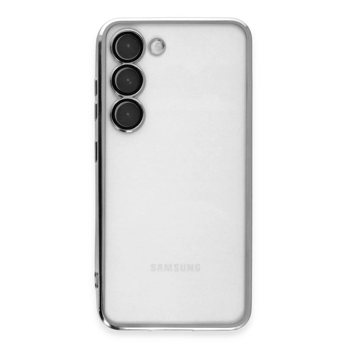 Galaxy S23 Plus Razer Lensli Silikon Kılıf - Gümüş Kamera Koruma