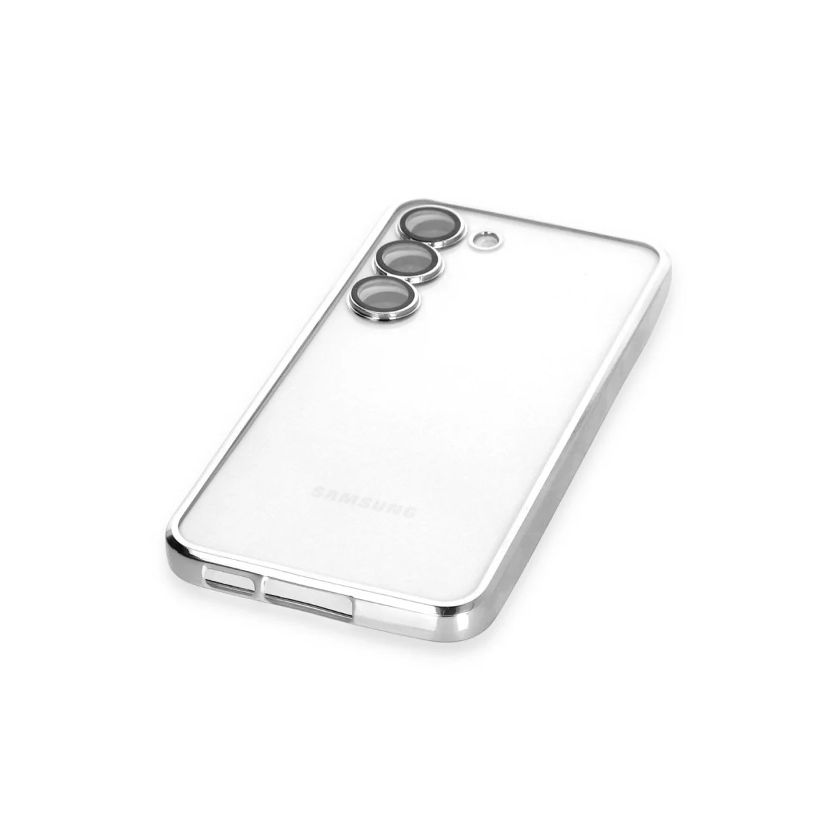 Galaxy S23 Plus Razer Lensli Silikon Kılıf - Gümüş Kamera Koruma