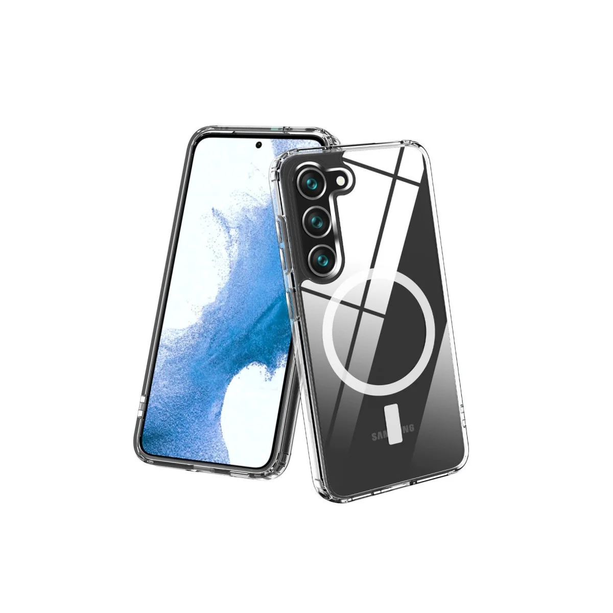 Galaxy S23 Plus Şeffaf Silikon Kılıf - MagSafe Uyumlu, Kablosuz Şarj Destekli ve Şok Emici