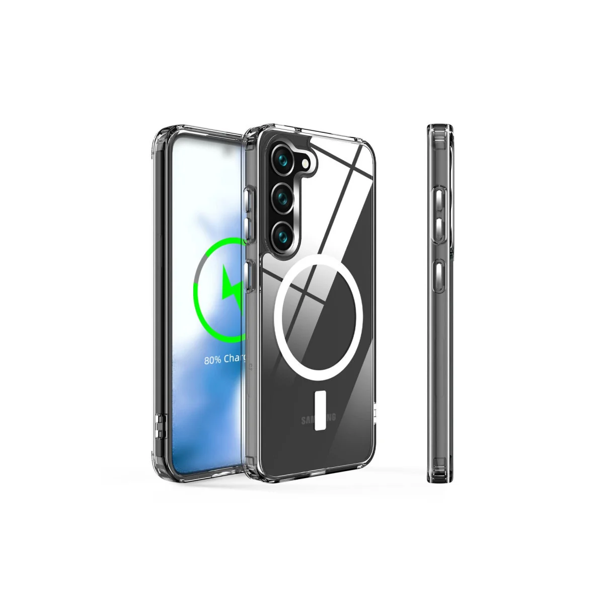 Galaxy S23 Plus Şeffaf Silikon Kılıf - MagSafe Uyumlu, Kablosuz Şarj Destekli ve Şok Emici