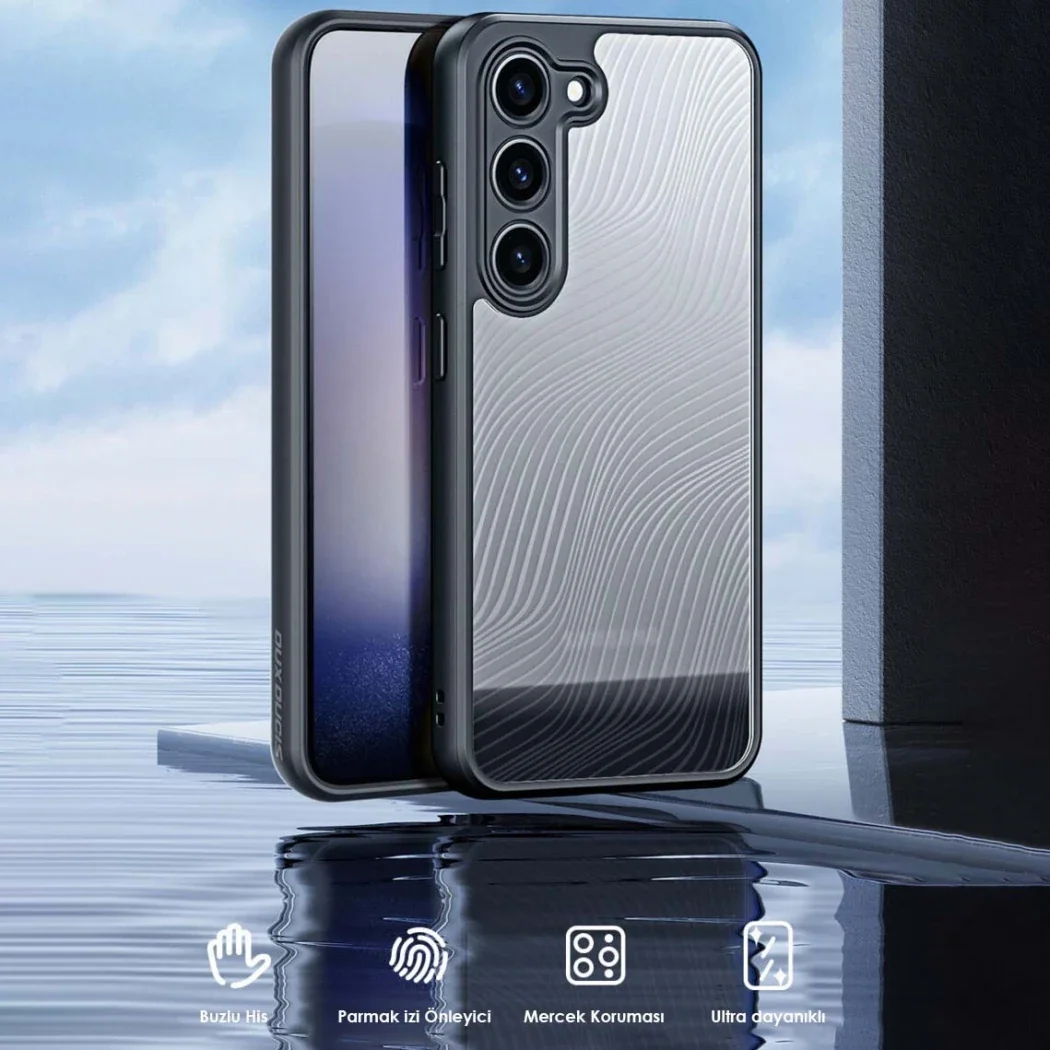 Galaxy S23 Plusa Uyumlu Duxy Aimo Serisi Frost Sert Kapak - Antiparmakizi Lensli Silikon TPU Kılıf