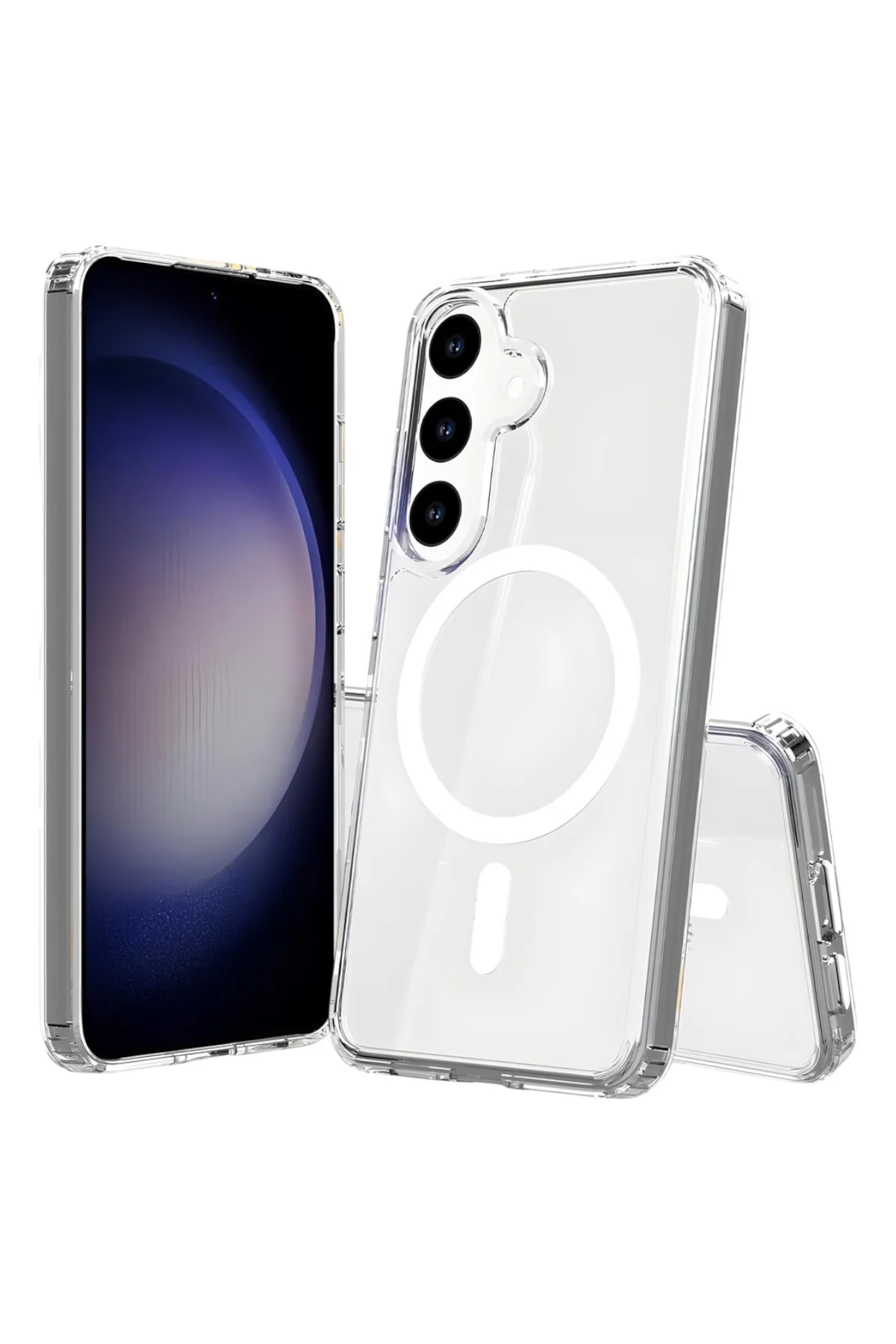Galaxy S23 Şeffaf Mika Sararmaz Sert Magsafe Kılıf