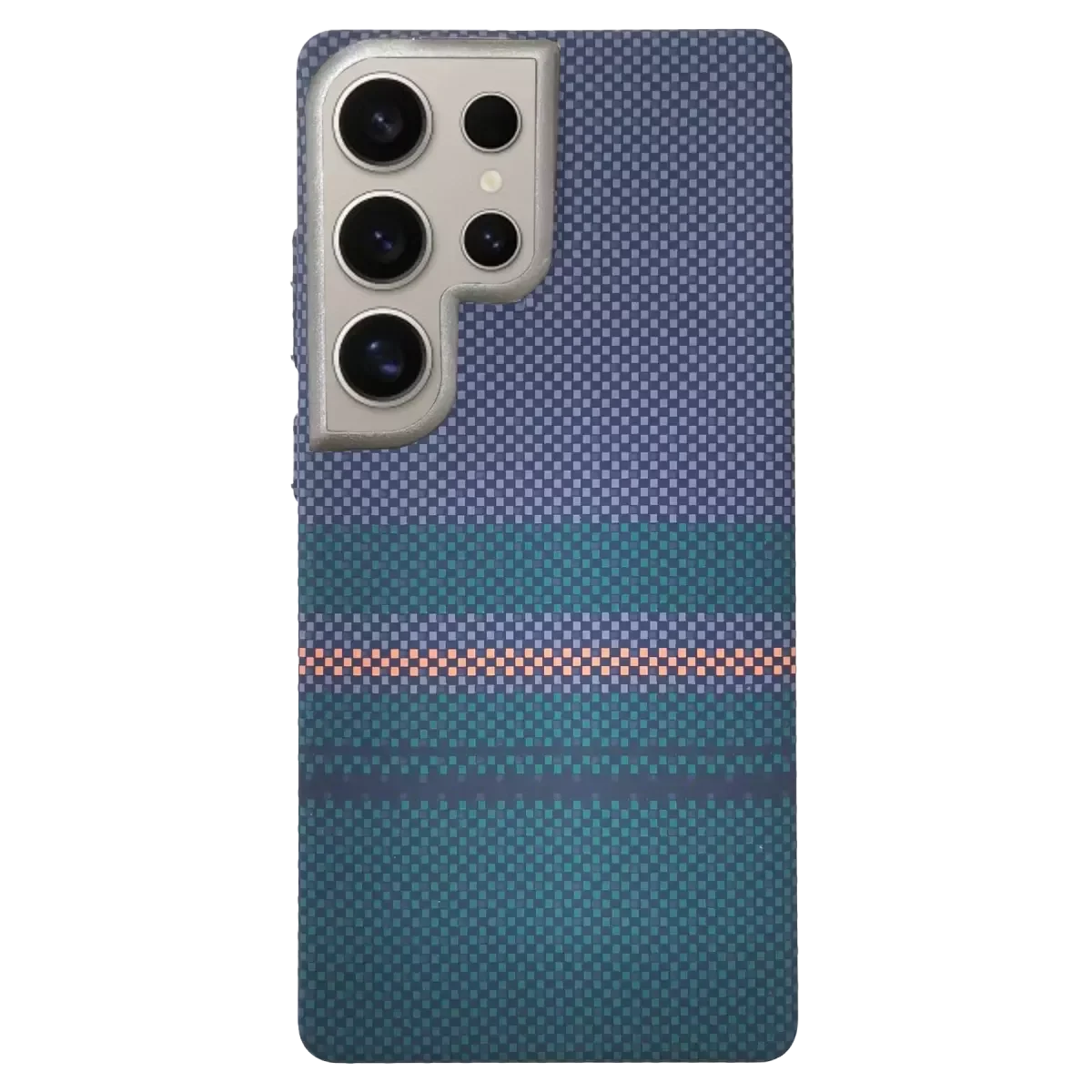 Galaxy S23 Ultra ile Uyumlu Magsafe Karbon Fiber Kılıf - Mavi