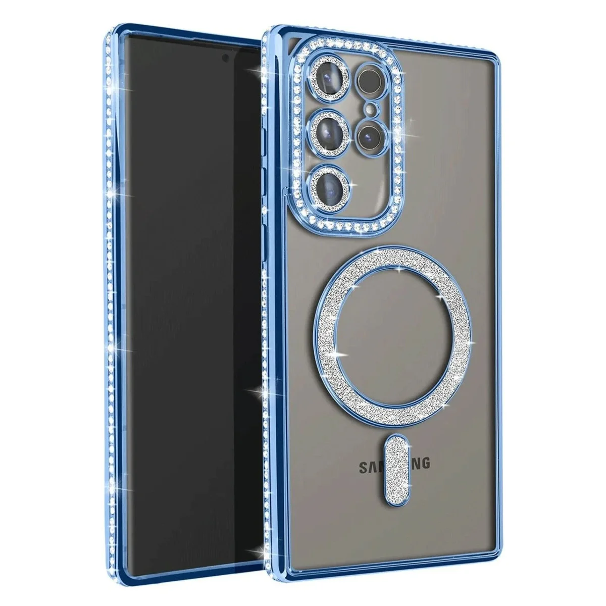 Galaxy S23 Ultra Joke Simli Magneticsafe Kılıf - Mavi