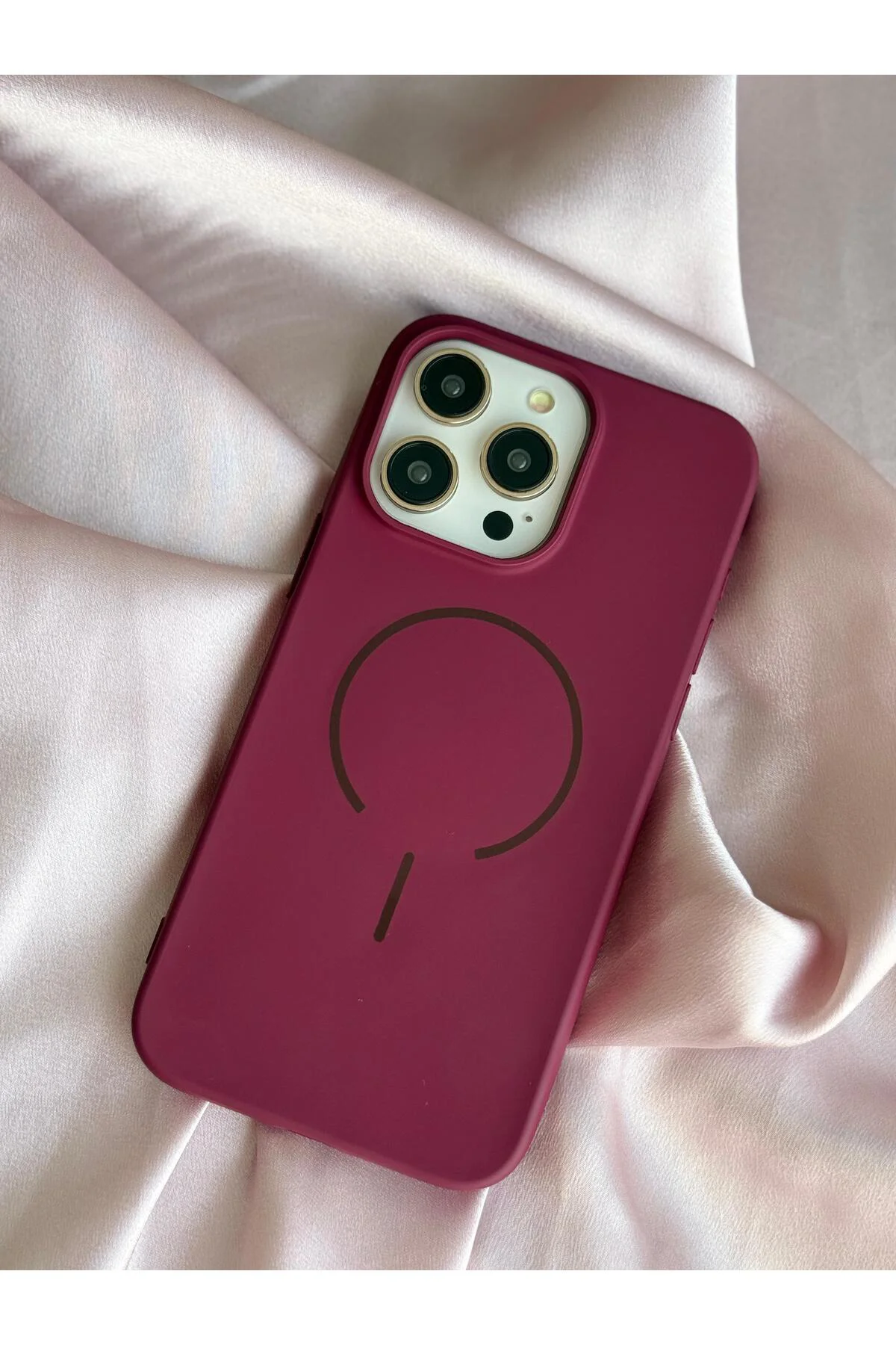 Galaxy S23 Ultra MagSafe Mat Silikon Kılıf Cherry Red