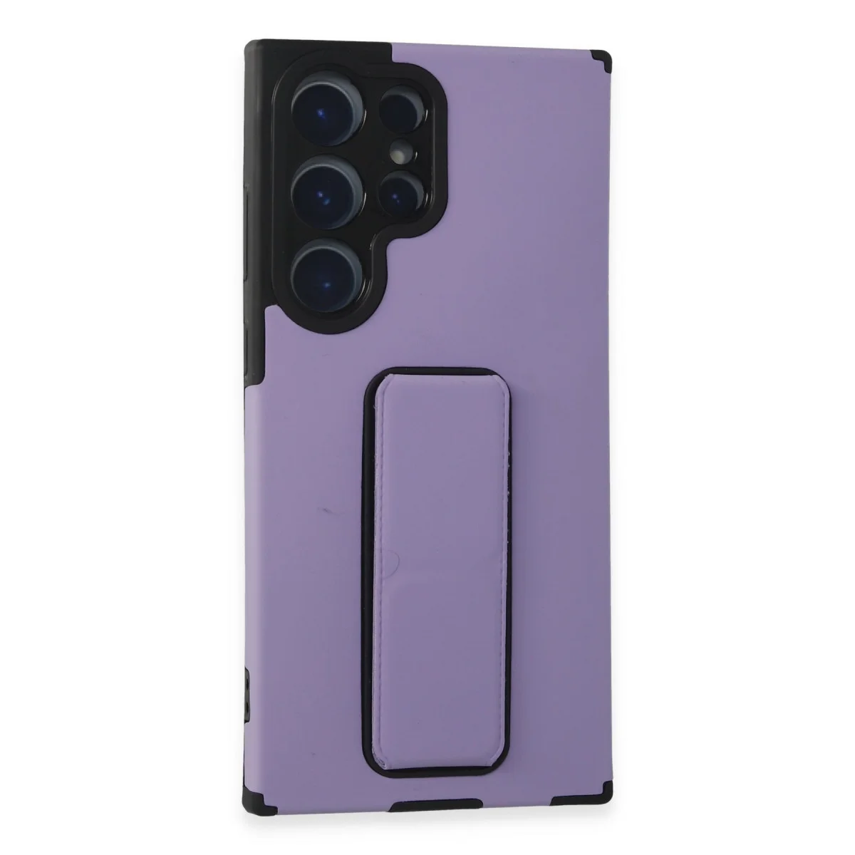 Galaxy S23 Ultra Mega Standlı Silikon Kılıf - Lila