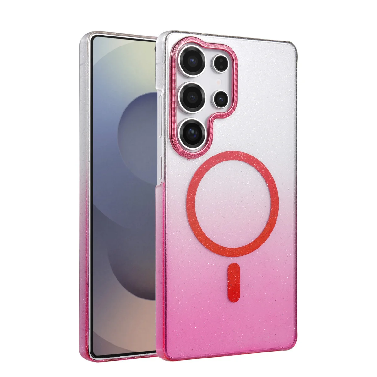 Galaxy S23 Ultra Pembe Magsafe Kapak - Şık ve Şeffaf Kılıf