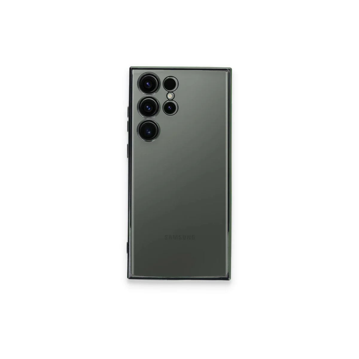 Galaxy S23 Ultra Razer Lensli Silikon Kılıf - Yeşil & Güçlü Koruma