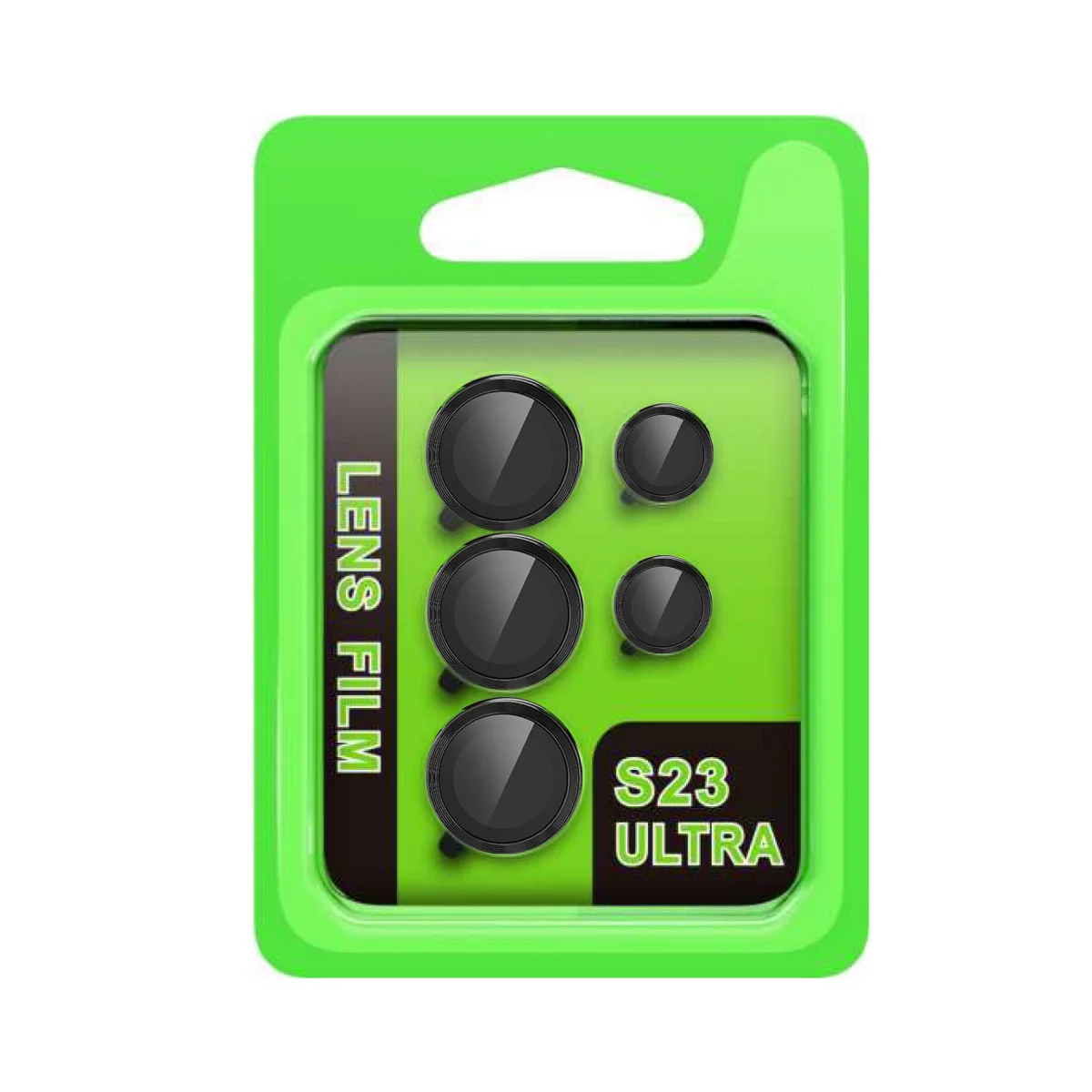 Galaxy S23 Ultra Raze Metal Kamera Lensi - Siyah HD Tempered Glass Koruyucu