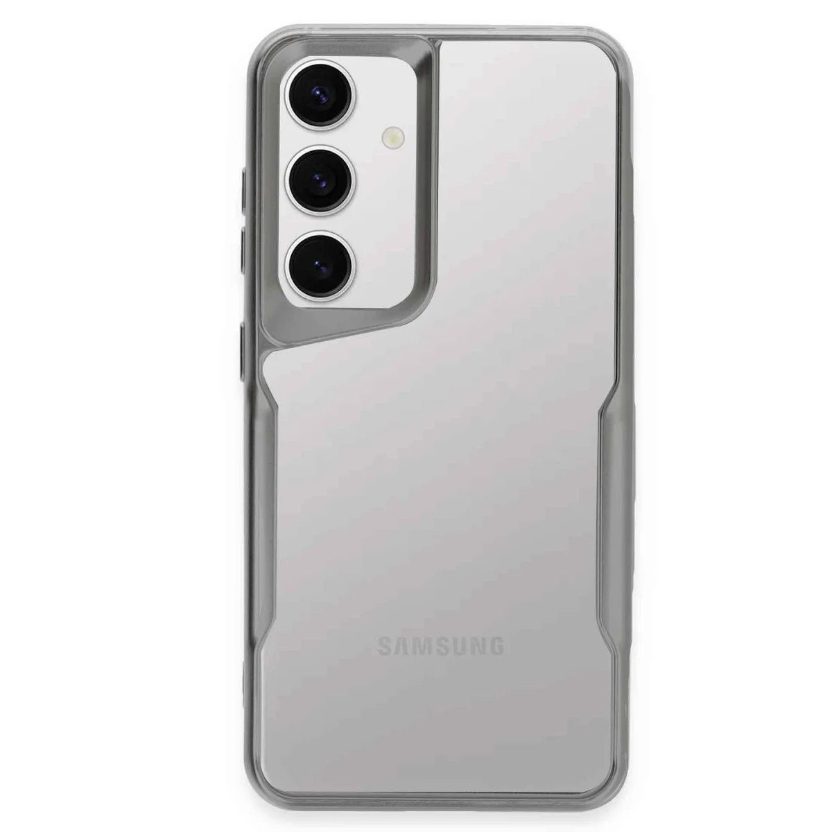 Galaxy S24 Boyi Silikon Kılıf - Minimalist Gümüş ve Kaymaz Tutuş