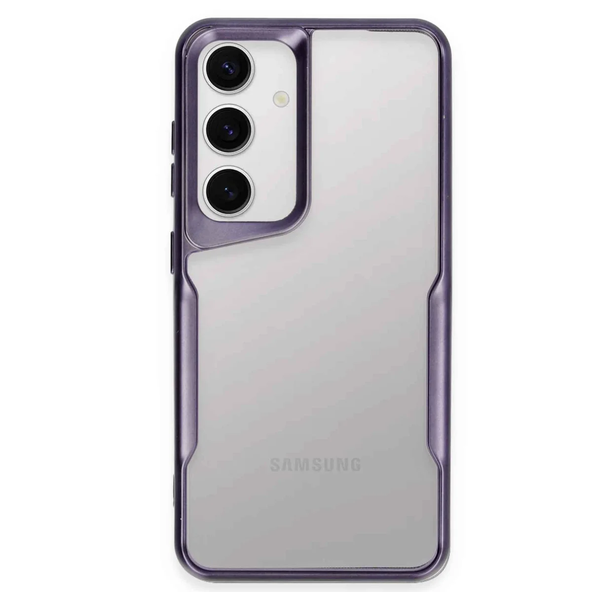 Galaxy S24 Derin Mor Silikon Kılıf - Boyi Serisi Minimalist ve Kaymaz Koruma
