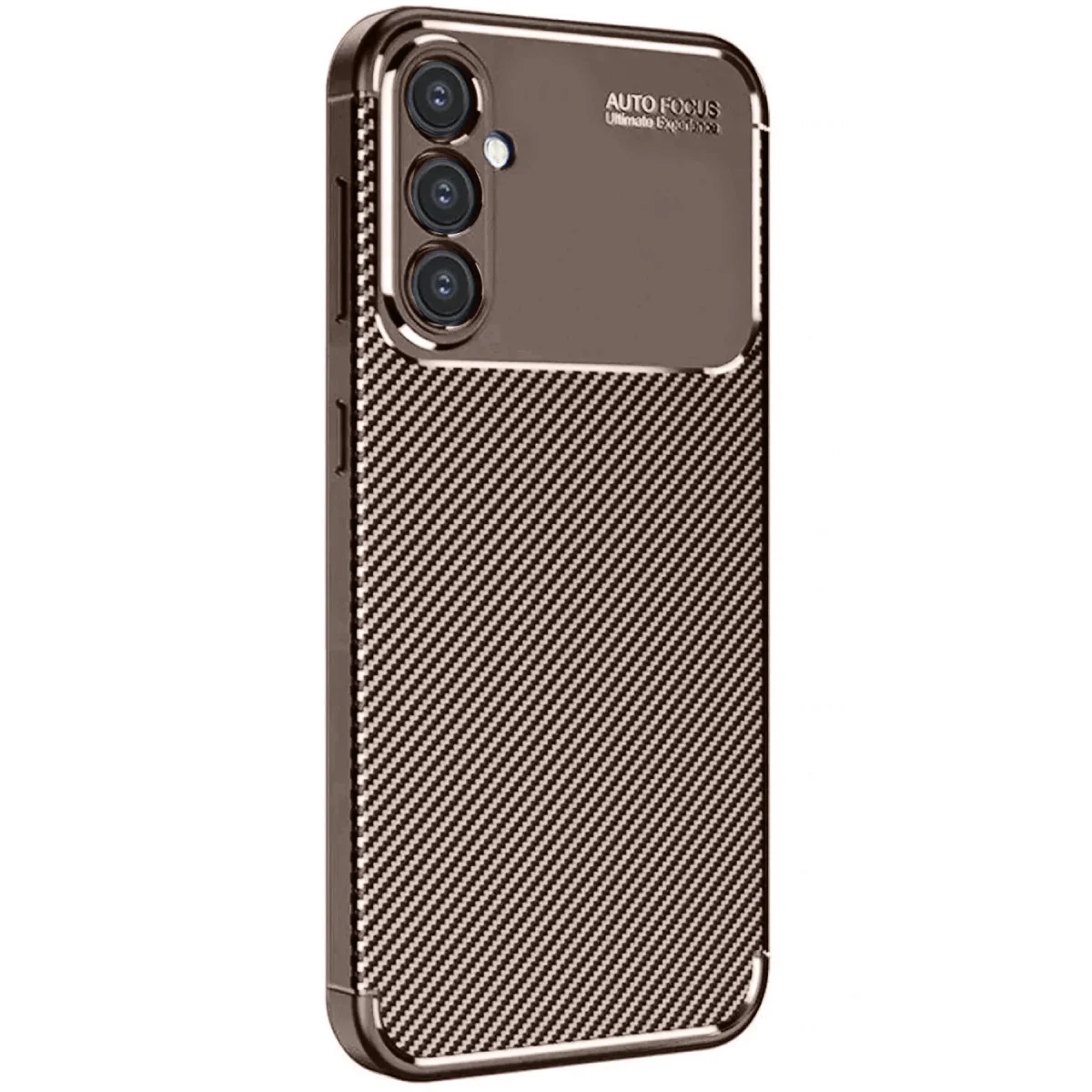 Galaxy S24 FE Auto Focus Karbon Kılıf - Kahverengi ve Modern Koruma