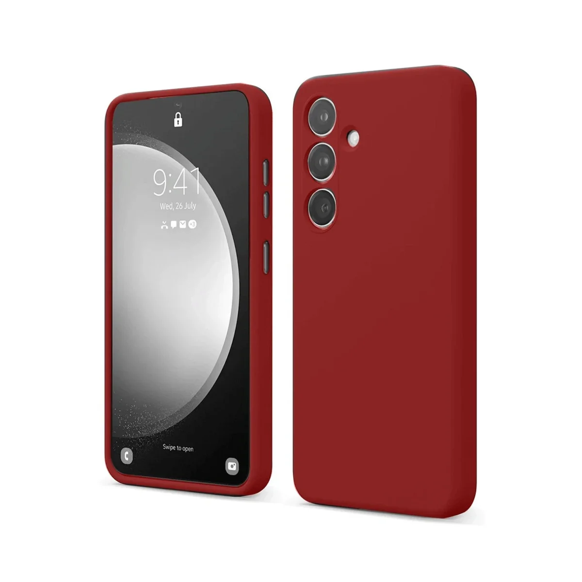 Galaxy S24 FE First Silikon Kılıf - Kırmızı, Şık ve Korumalı Kılıf