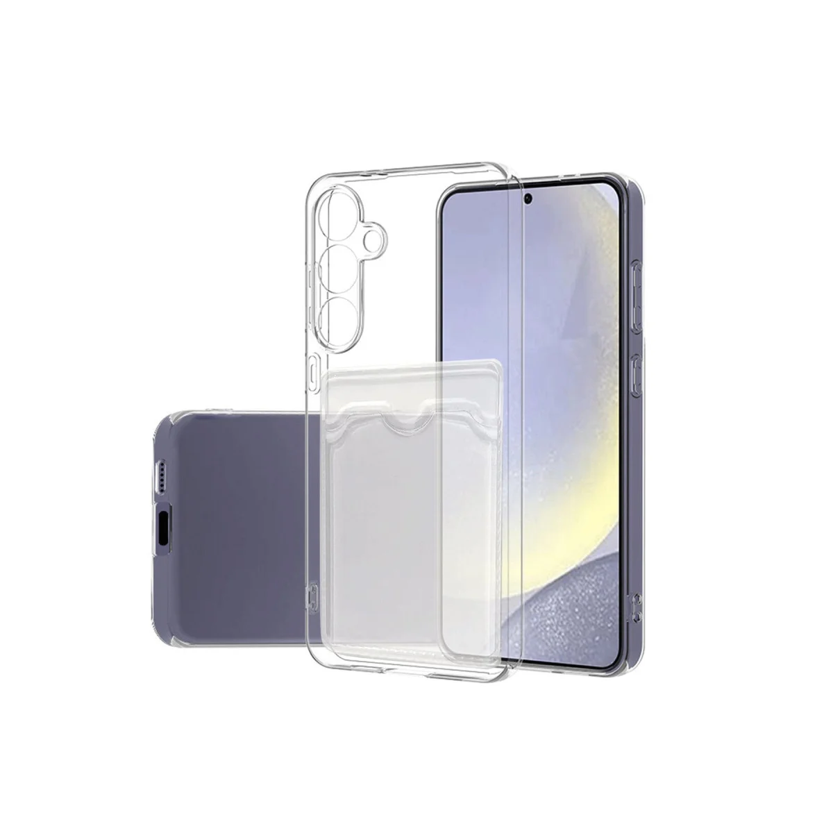 Galaxy S24 FE Kart Şeffaf Silikon Kılıf - Ultra Şeffaf, Kamera ve Kart Yuvası Koruması