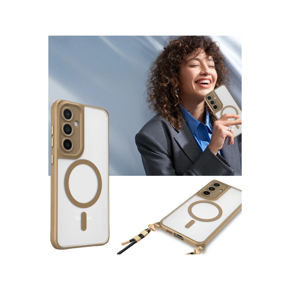 Galaxy S24 FE MagSafe Silikon Kılıf - Lacivert - Airbag Koruma ve Askı Aparatı